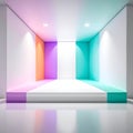 Modern Empty Stage With Colorful Lighting In Studio Setting Royalty Free Stock Photo