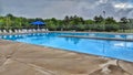 Modern Empty swimming pool in summer