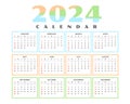 modern 2024 english calendar template for event planner