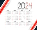 modern 2024 english calendar template for happy new year