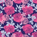 Modern English roses floral seamless pattern print. Vector Royalty Free Stock Photo