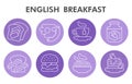 Modern englishbreakfast Infographic design template. Breakfast inphographic visualization with bubble design on white