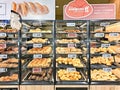 Modern equipment for freshly baked bread products for the convenience of buyers in Lidl supermarke