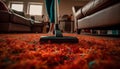 Modern equipment makes cleaning carpets a breeze indoors at home generated by AI