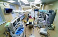 Modern equipment in operating room. Medical devices for neurosurgery. Background