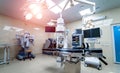 Modern equipment in operating room. Medical devices for neurosurgery. Background. Operating theatre. Selective focus. Royalty Free Stock Photo