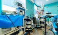 Modern equipment in operating room. Medical devices for neurosurgery. Background. Operating theatre. Selective focus. Royalty Free Stock Photo