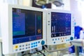 Modern equipment in operating room. Medical devices for neurosurgery. Background. Operating theatre. Selective focus. Royalty Free Stock Photo