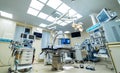 Modern equipment in operating room. Medical devices for neurosurgery. Background. Operating theatre. Selective focus. Royalty Free Stock Photo