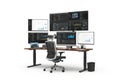 Modern Multi-Monitor Workspace for Data Analysis and Coding Royalty Free Stock Photo