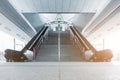 Modern escalator and architecture interior design in skytrain st