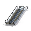 Modern Escalator or Electric Stairs. 3d Rendering