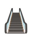 Modern escalator electronic stairs with glass vector illustration isolated on white background Royalty Free Stock Photo