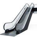 Modern escalator isolated on white background Royalty Free Stock Photo