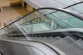 Modern escalator. Side view from top to down Royalty Free Stock Photo