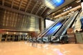 Modern escalators in hall Royalty Free Stock Photo