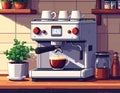 Modern Espresso Coffee Machine in Kitchen Setting Royalty Free Stock Photo