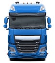 Modern European DAF XF truck in blue. Royalty Free Stock Photo