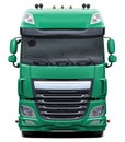 Modern European DAF XF truck in blue-green. Royalty Free Stock Photo