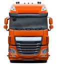 Modern European DAF XF truck in orange. Royalty Free Stock Photo
