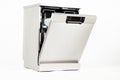 Modern european freestanding dishwasher machine isolated on white background Royalty Free Stock Photo