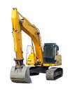 Modern excavator isolated on the white