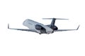 Modern executive aircraft fly isolated Royalty Free Stock Photo