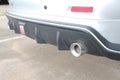 Modern exhaust pipe on car