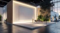 Modern Exhibition Space with Minimalistic Design and Greenery Royalty Free Stock Photo