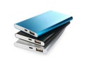 Modern external portable chargers isolated