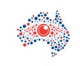 Modern Eye Vision Bit Polka Dot Technology Australia Map Illustration Royalty Free Stock Photo