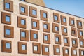 Close up glass building tower .modern facade, abstract background, texture. financial office and reflection window to sky Royalty Free Stock Photo