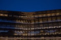 Modern facade at blue hour