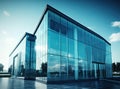 modern facade of glass building created with Generative AI technology Royalty Free Stock Photo