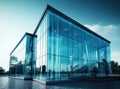 modern facade of glass building created with Generative AI technology Royalty Free Stock Photo