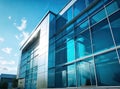 modern facade of glass building created with Generative AI technology Royalty Free Stock Photo