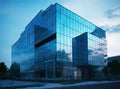 modern facade of glass building created with Generative AI technology Royalty Free Stock Photo
