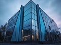 modern facade of glass building created with Generative AI technology Royalty Free Stock Photo