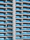 modern facade of a high-rise building with glass balconies Royalty Free Stock Photo