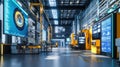 Innovative automated production line in modern factory using artificial intelligence