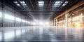 Modern factory, warehouse, shop or store, space on concrete floor for industrial Royalty Free Stock Photo