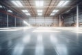 Modern factory, warehouse, shop or store, space on concrete floor for industrial Royalty Free Stock Photo