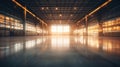 Modern factory, warehouse, shop or store, space on concrete floor for industrial Royalty Free Stock Photo