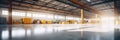 Modern factory, warehouse, shop or store, space on concrete floor for industrial Royalty Free Stock Photo