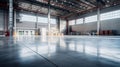 Modern factory, warehouse, shop or store, space on concrete floor for industrial Royalty Free Stock Photo