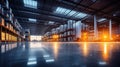 Modern factory, warehouse, shop or store, space on concrete floor for industrial Royalty Free Stock Photo