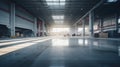 Modern factory, warehouse, shop or store, space on concrete floor for industrial Royalty Free Stock Photo