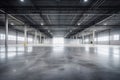 Modern factory, warehouse, shop or store, space on concrete floor for industrial Royalty Free Stock Photo