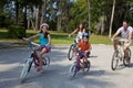 Modern Family Parents and Children Cycling