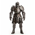 Full Body Plate Armor Knight On White Background